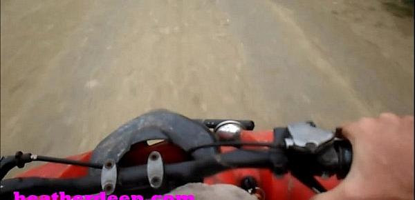  Heather Deep 4 wheeling on scary fast quad and Peeing next to horses in the jungle youtube version